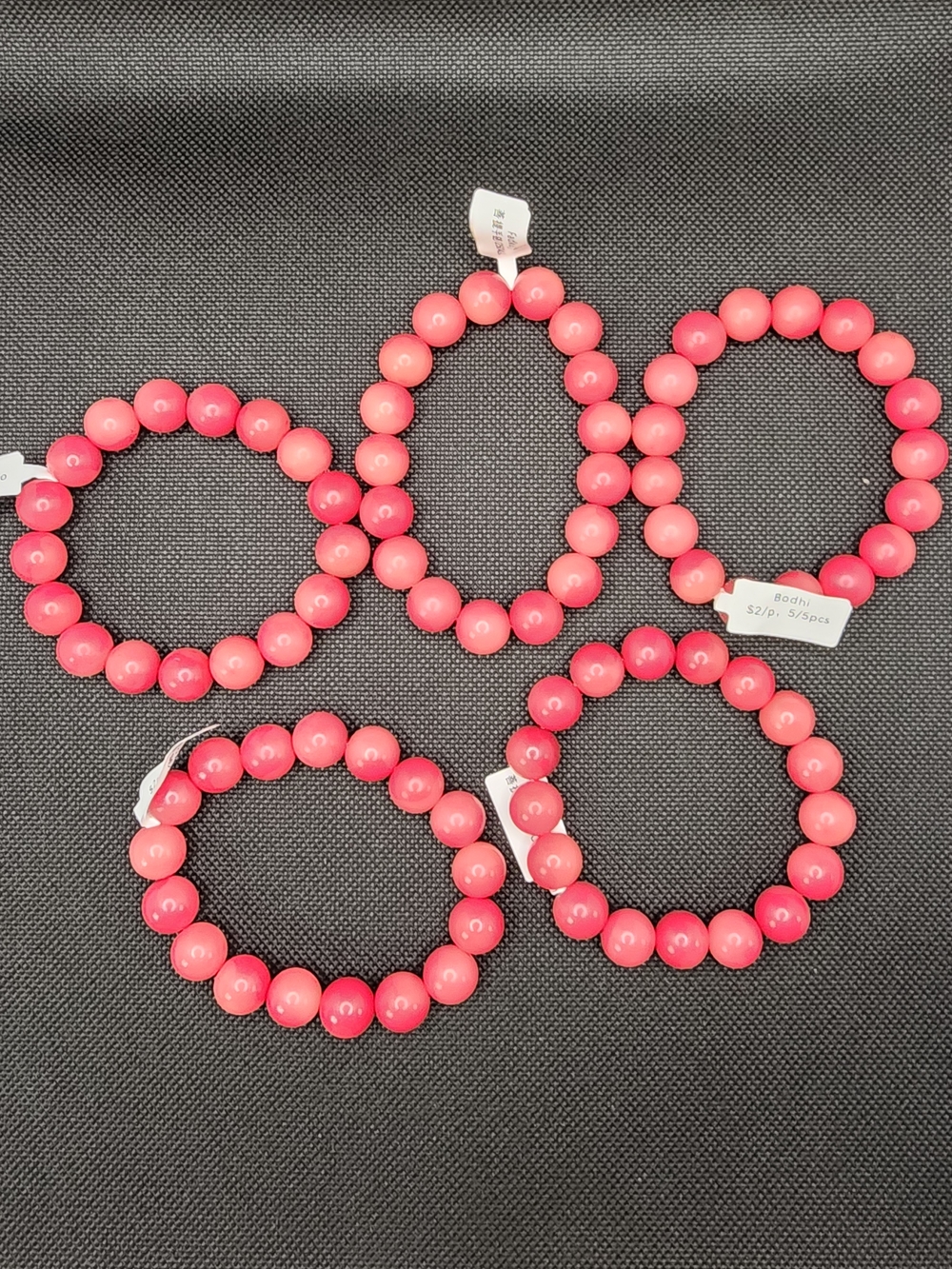 Pink Beaded Stretch Bracelet - (BODHI)